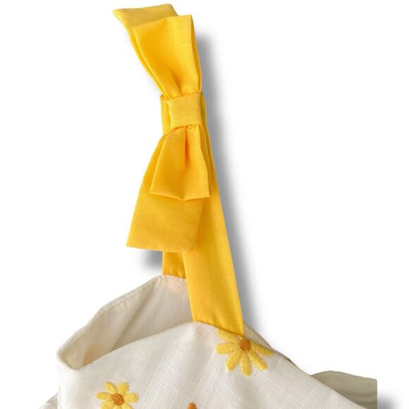 Girls Size 4T White & Yellow Daisy Sundress with Matching Purse - Picture 3 of 12